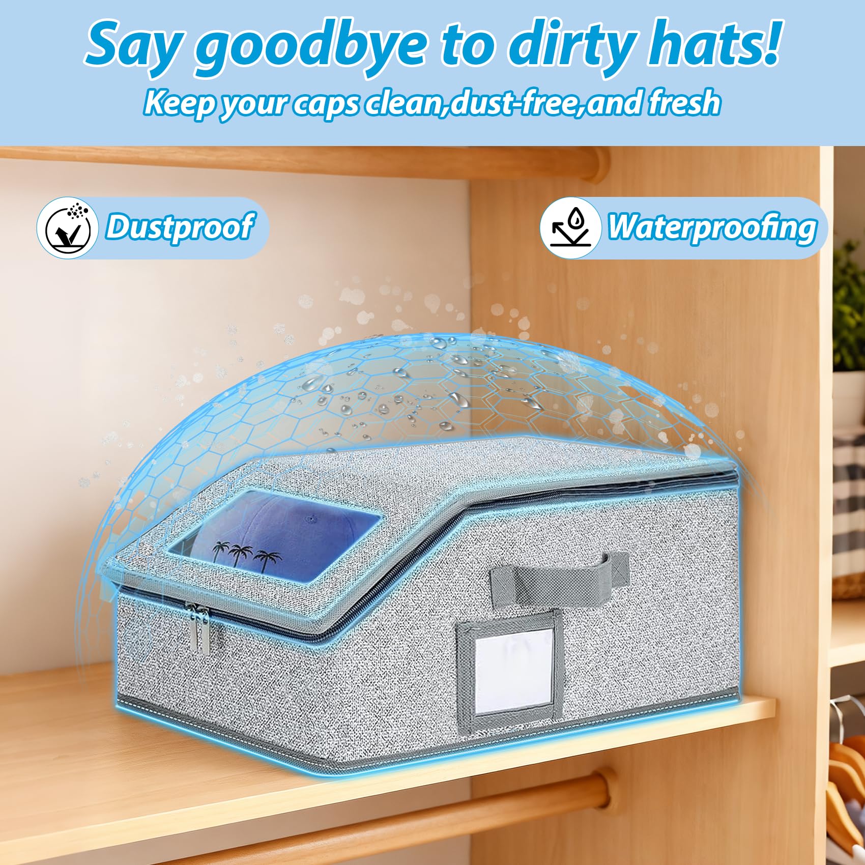 Sock Organizer Tray - ใหม่กล่องเก็บซิปพับเก็บได้สำหรับหมวกเบสบอล หมวก ชุดชั้นใน ถุงเท้า ของเล่น