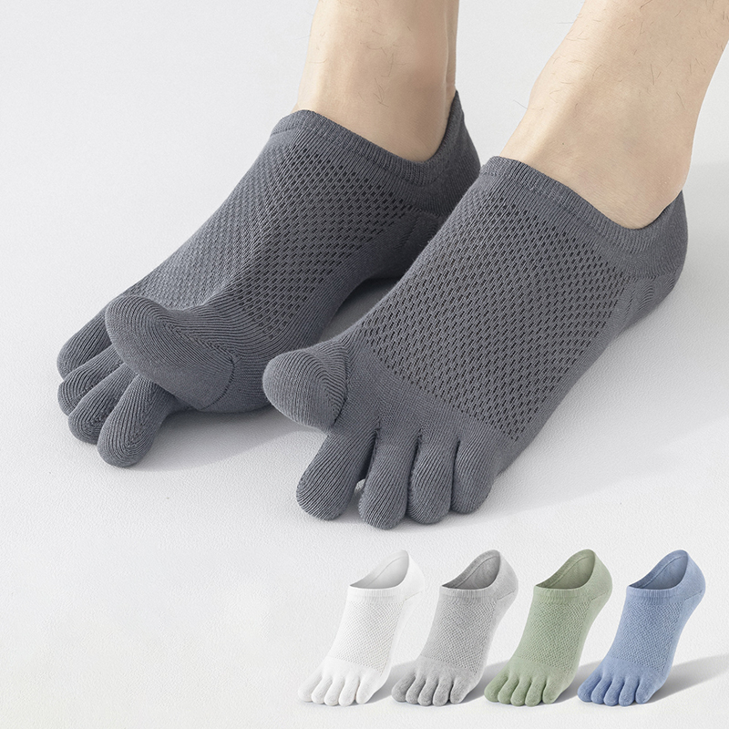 Toe Sock Split - ถุงเท้าห้านิ้วแบบตาข่ายระบายอากาศดีเยี่ยมรุ่นใหม่ปี 2026 สำหรับผู้ชาย ถุงเท้าซิลิโคนกันลื่นบริเวณส้นและนิ้วเท้า ถุงเท้าลำลองแบบแยกนิ้วเท้าสำหรับผู้ชาย