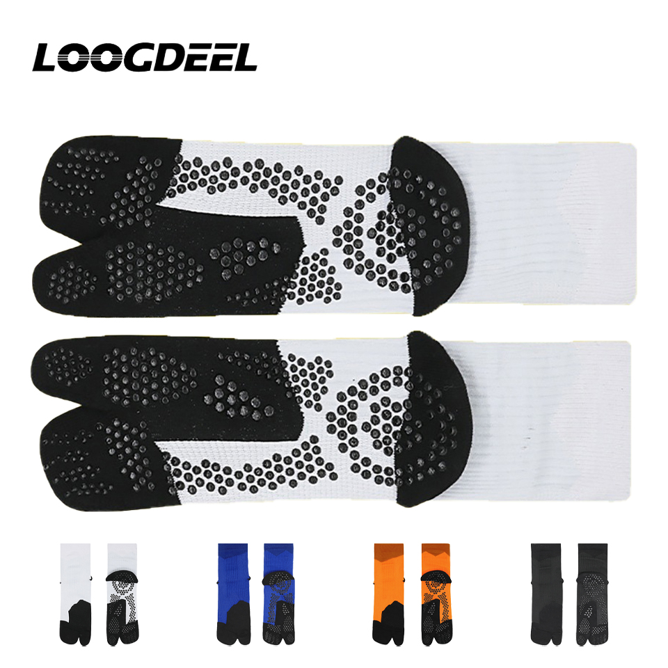 Toe Sock Split - LOOGDEEL ถุงเท้าฝึกซ้อมแบบมืออาชีพ ปลายเท้าแยกสองนิ้ว ซิลิโคนกันลื่น ดูดซับเหงื่อ พื้นเทอร์รี่
