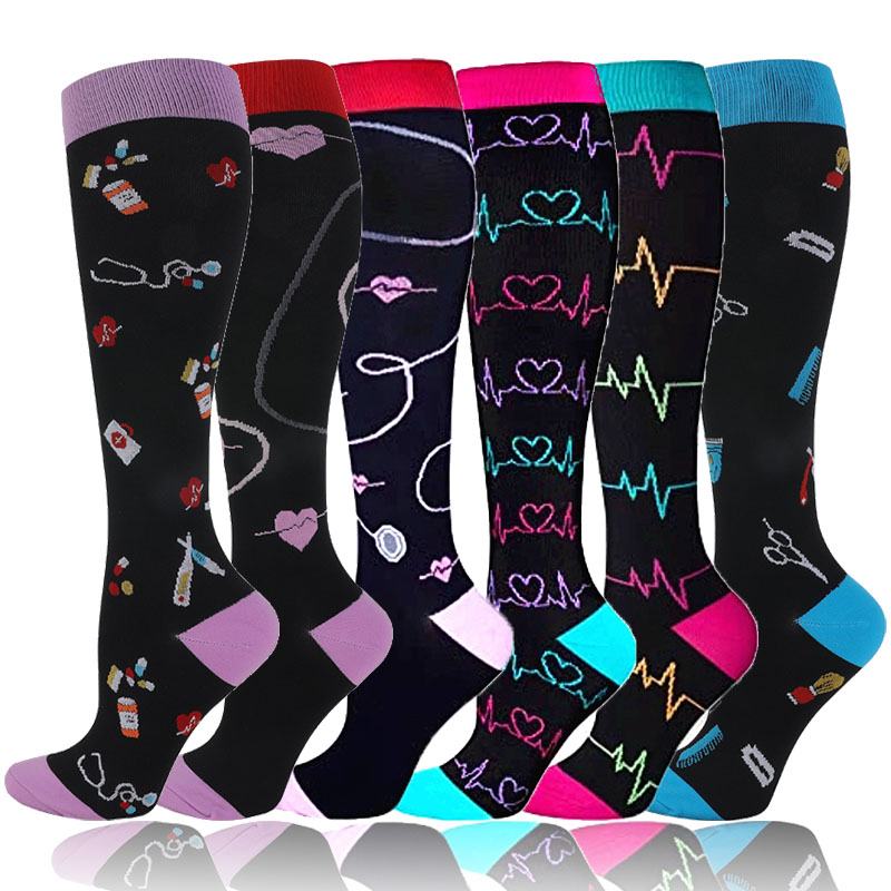 Compression Sock Medical - ถุงเท้าการบีบอัด 20-30 Mmhg วิ่งทางการแพทย์เส้นเลือดขอดการตั้งครรภ์พยาบาลกีฬาฟุตบอลฟุตบอลถุงน่องกีฬาถุงเท้า