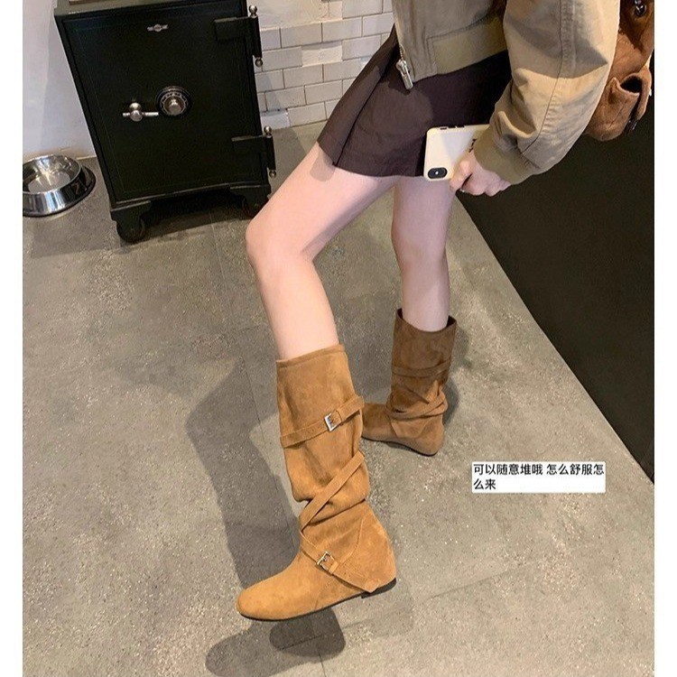 Knee High Sock Women - รองเท้าบูททรงอัศวินสำหรับผู้หญิง ปี 2026 สไตล์อังกฤษใหม่ แฟชั่น หนังแท้