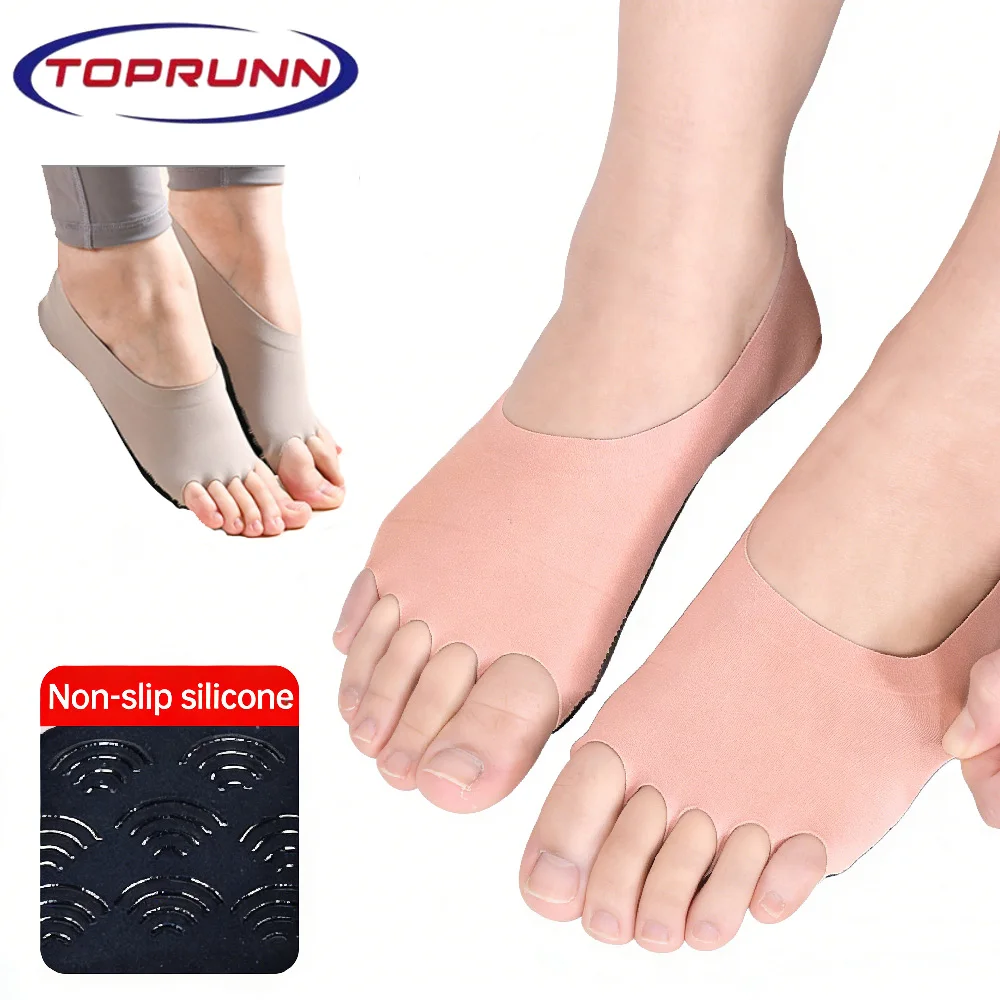 Grip Sock Yoga - 1 คู่ถุงเท้าโยคะแบบไม่มีนิ้วเท้าสำหรับผู้หญิง,ถุงเท้าพิลาทิสถุงเท้ากันลื่นเหมาะสำหรับบัลเล่ต์,ความยืดหยุ่น,เต้นรำ,บ้าน,การฝึกอบรม