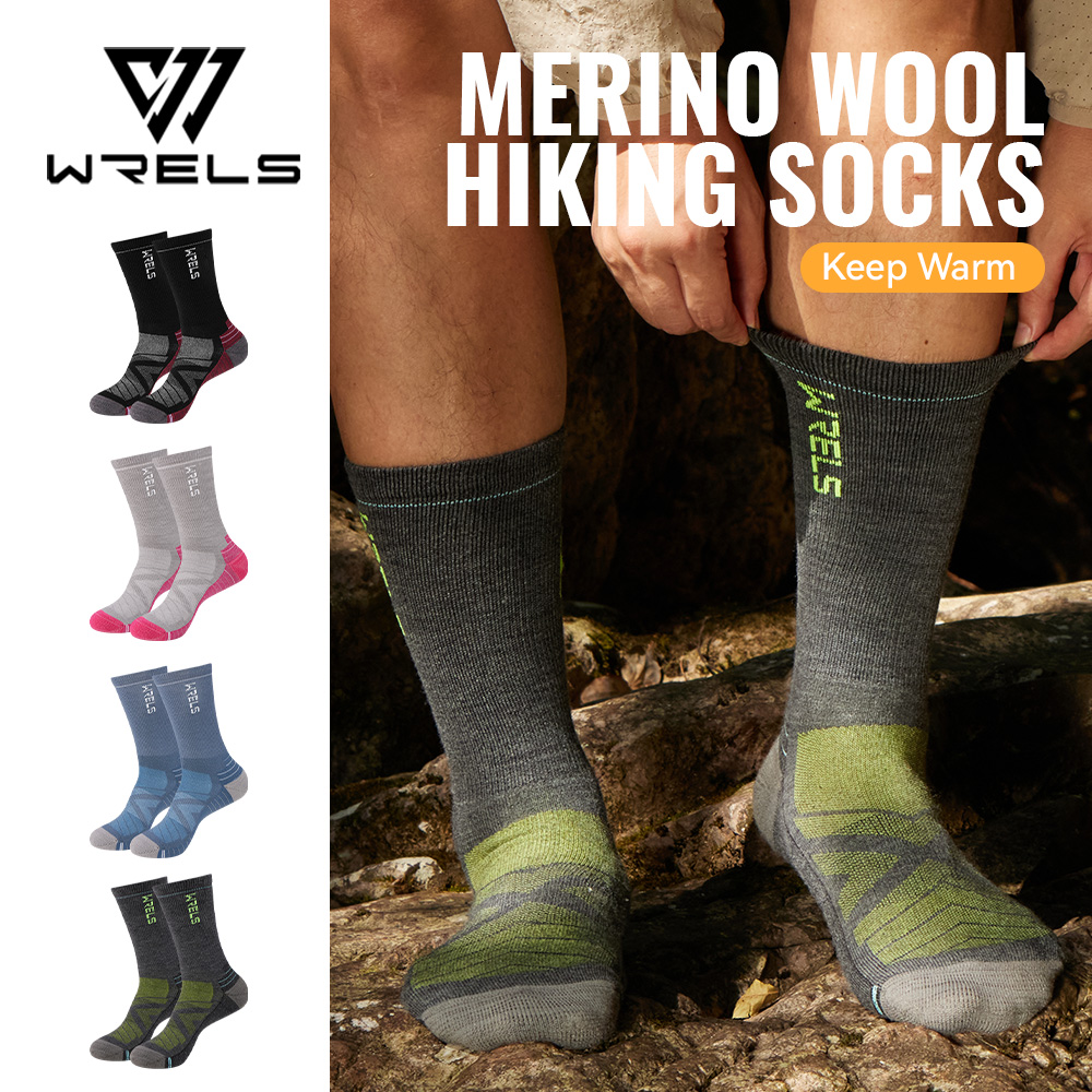 Thermal Sock Winter - ถุงเท้าขนแกะเมอริโน WRELS 1/2/3 ถุงเท้ากันหนาวแบบหนา ระบายอากาศได้ดี ซับเหงื่อ