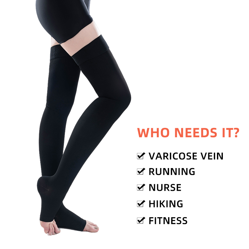 1 คู่ต้นขาสูงเปิดนิ้วเท้าถุงเท - Compression Sock Medical บทวิจารณ์และราคา