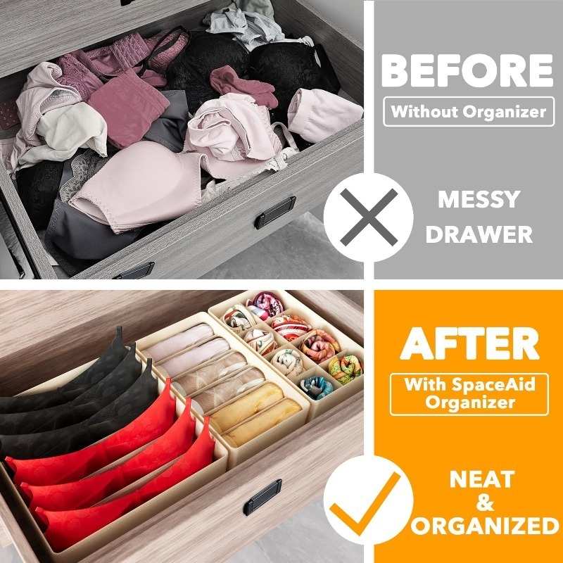 กล่องจัดระเบียบชุดชั้นใน บรา ก - Sock Organizer Tray บทวิจารณ์และราคา
