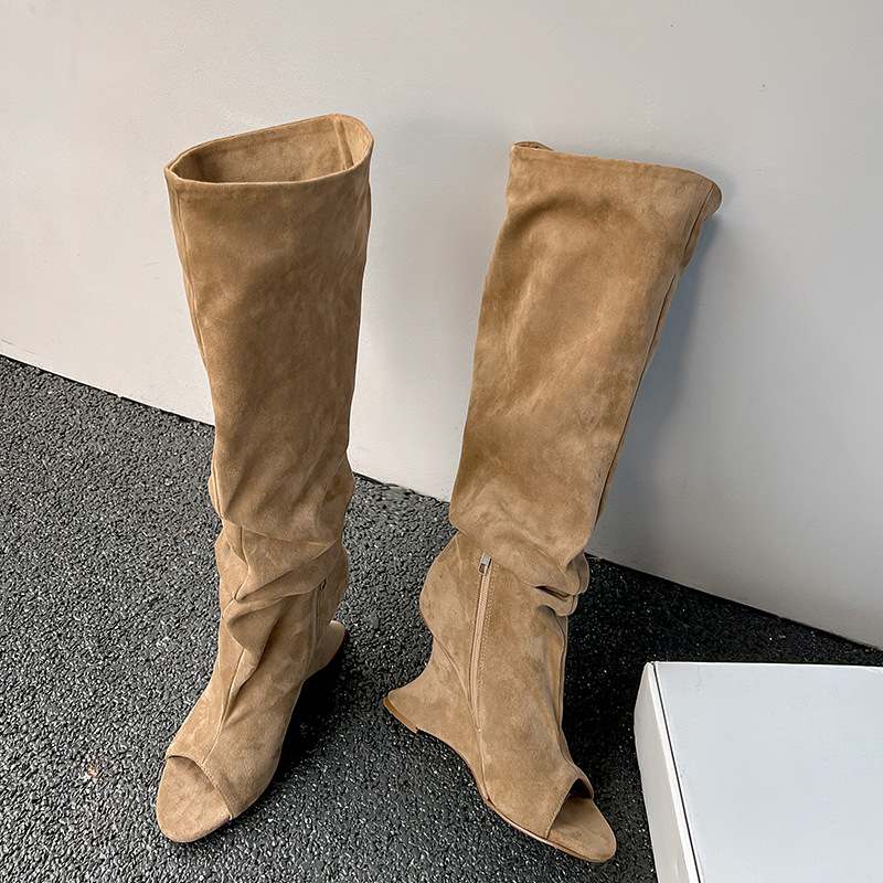 AIYKAZYSDL แปลก Wedge Heel Pee - Boot Sock Slouchy บทวิจารณ์และราคา