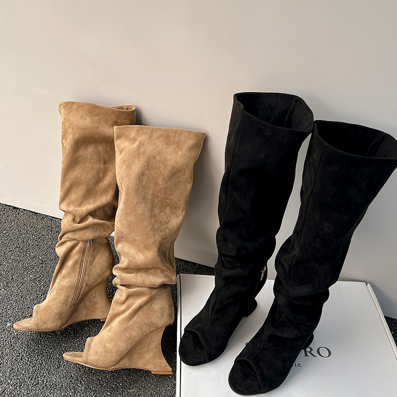 AIYKAZYSDL แปลก Wedge Heel Pee - Boot Sock Slouchy บทวิจารณ์และราคา