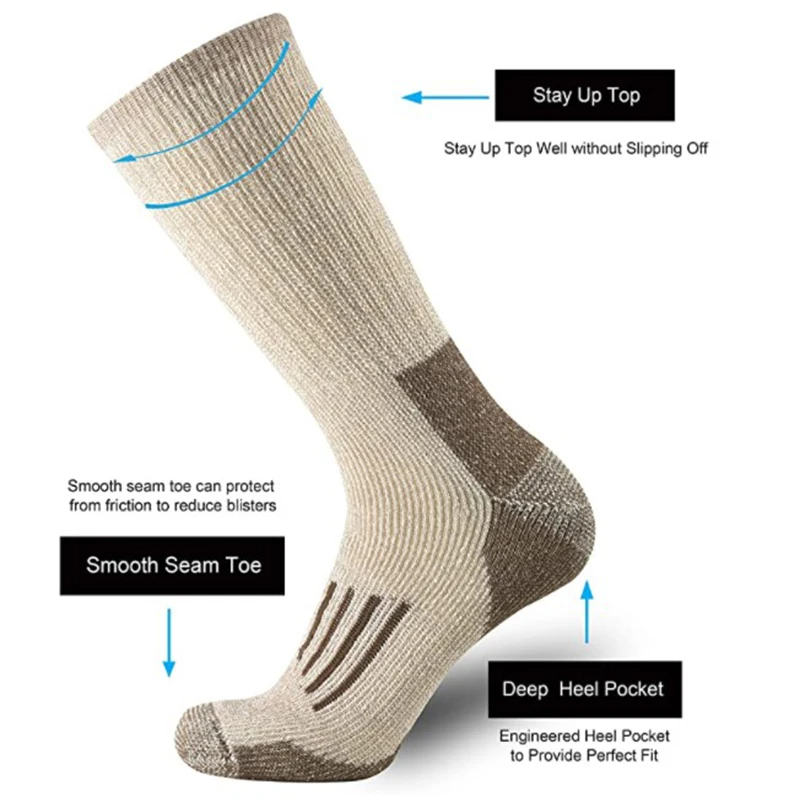 ถุงเท้าขนสัตว์ 80% ถุงเท้าเดิน - Wool Hiking Sock บทวิจารณ์และราคา