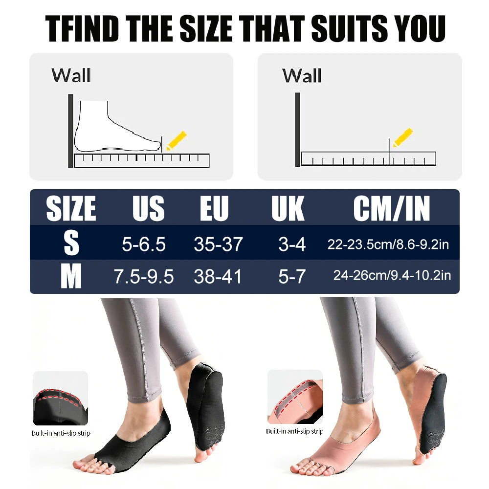 1 คู่ถุงเท้าโยคะแบบไม่มีนิ้วเท - Grip Sock Yoga บทวิจารณ์และราคา