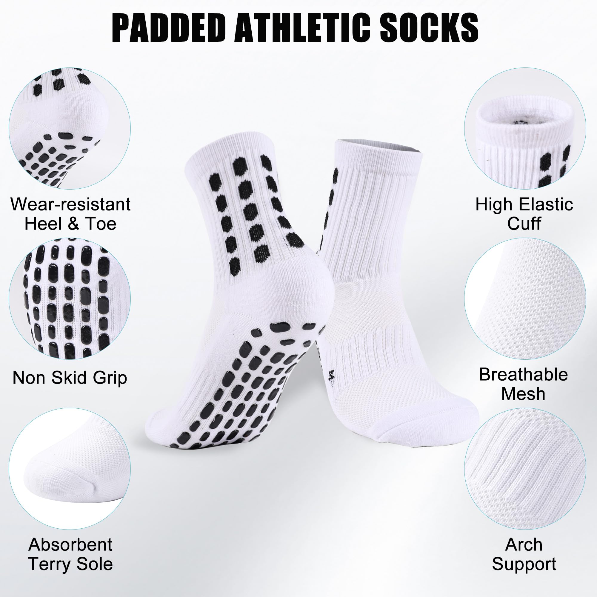 4/8 คู่เด็กถุงเท้าฟุตบอลกันกระ - Athletic Sock Cushion บทวิจารณ์และราคา