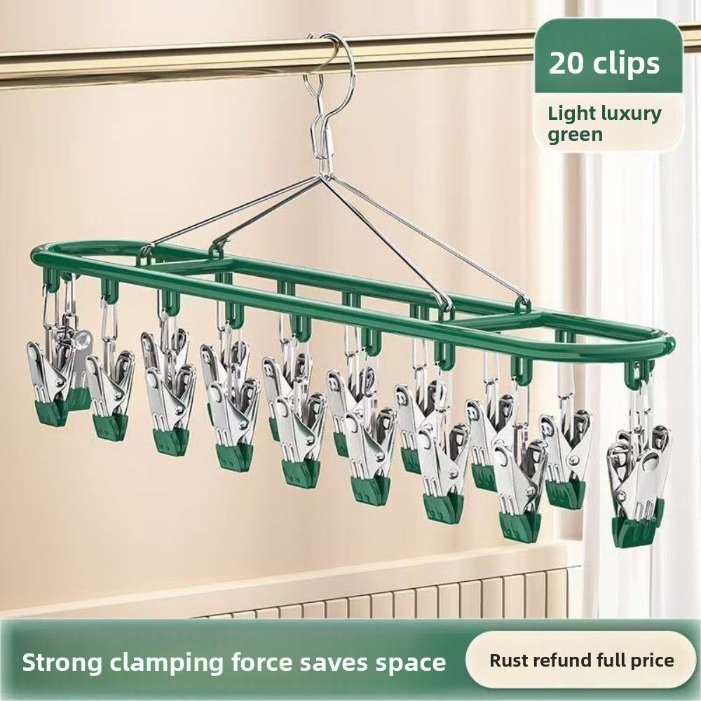 ราวตากผ้าแบบหนีบ 20 ตัว ทำจากส - Sock Organizer Tray บทวิจารณ์และราคา