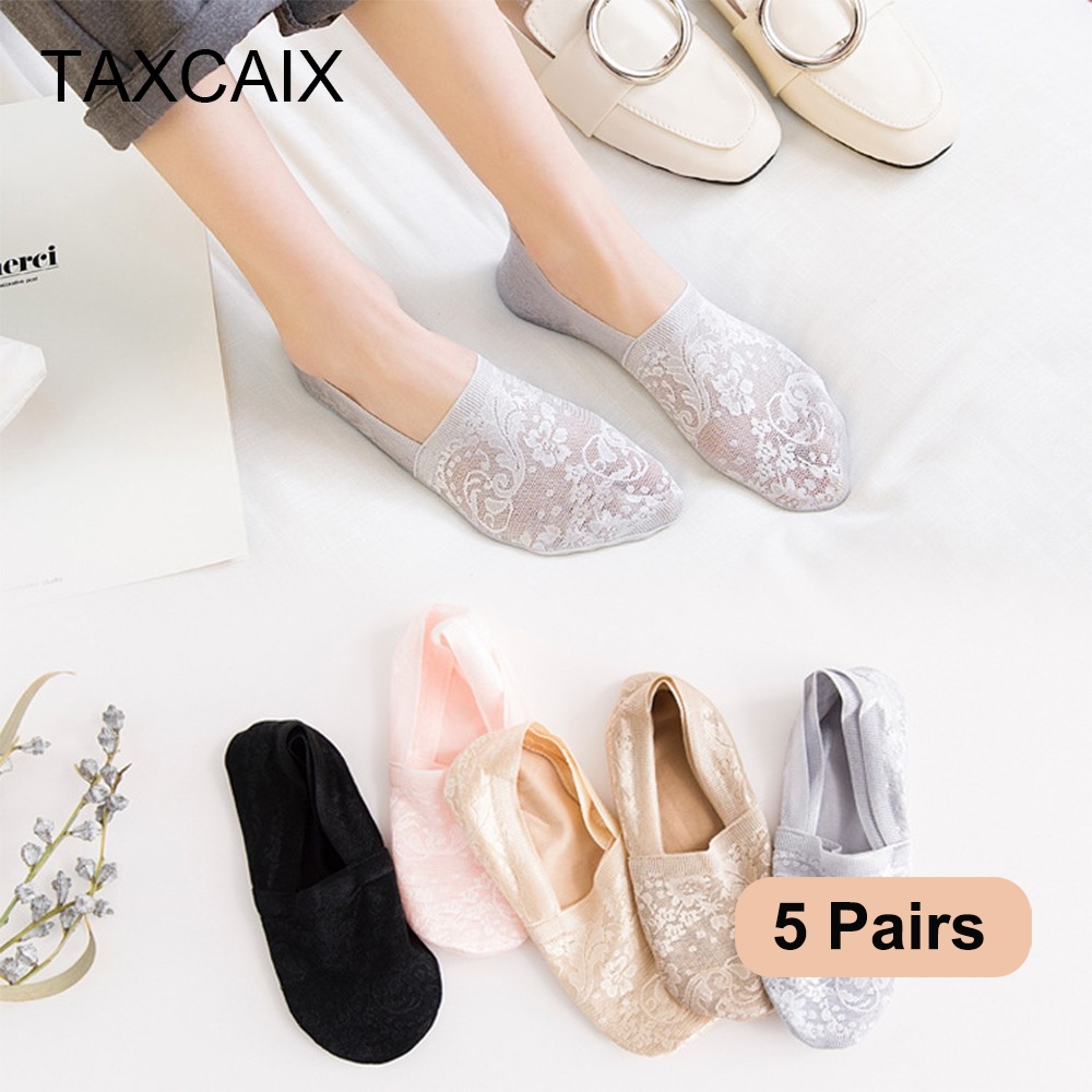 5 คู่ แฟชั่นผู้หญิงสาวฤดูร้อนถ - No Show Sock Women บทวิจารณ์และราคา