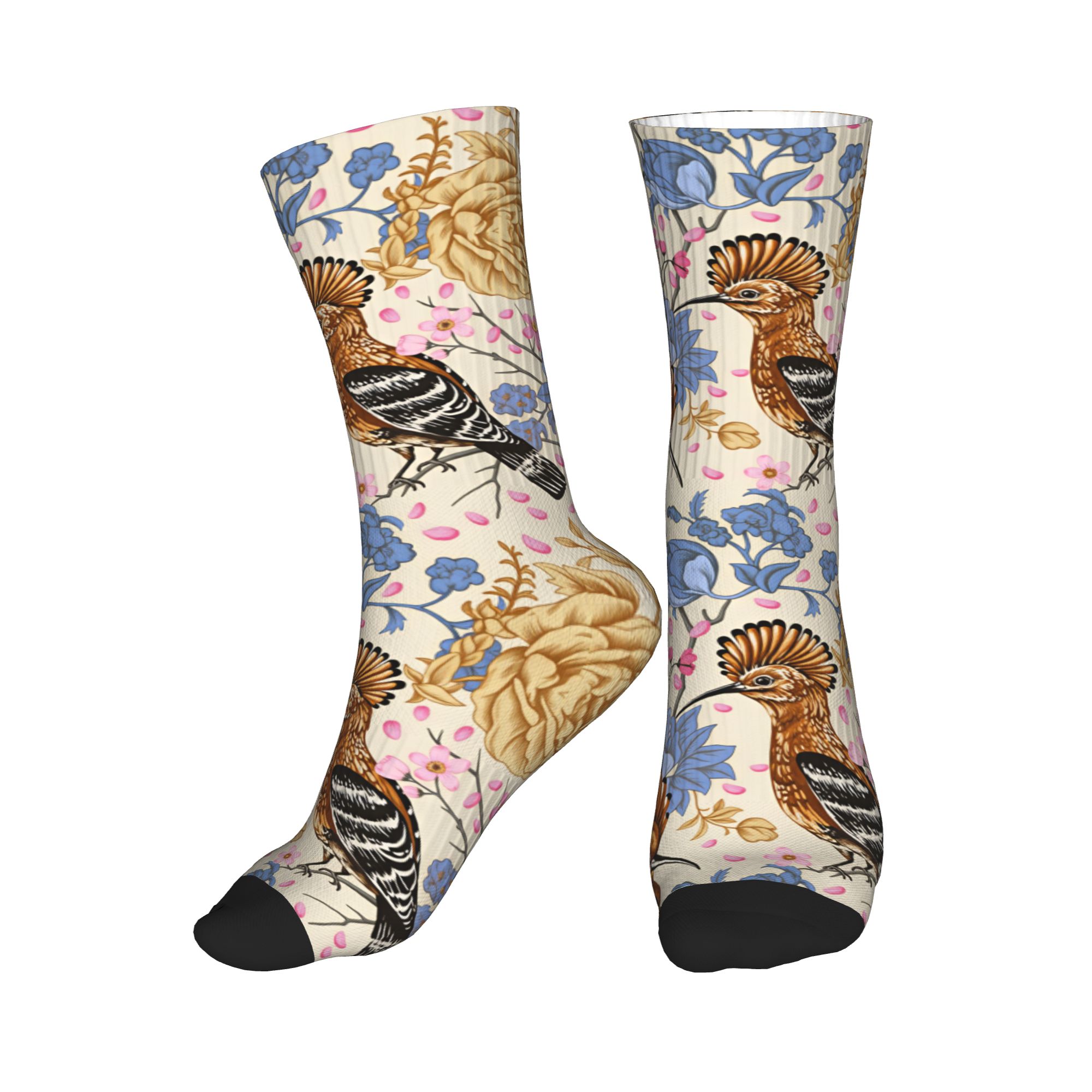 Hoopoe Bird Blue Peony ถุงเท้า - Dress Sock Men บทวิจารณ์และราคา